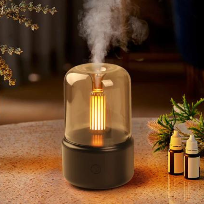 Oil diffuser outlet with lights